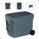 Caixa Termica Cooler Grande Bebidas 50L Porta Copo Rodinha Cinza