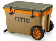 Caixa térmica RTIC 52 qt ultraleve com rodas, portátil, para 78 latas Caixa térmica RTIC 52 qt ultraleve com rodas, portátil, para 78 latas