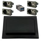 Caixa tomada preta de mesa + 4 modulos + 1 usb