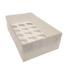 Caixa Transparente - 15 Cupcake Mini - Branco - 30 x 18 x 8 cm - 5 unidades - Assk - Rizzo