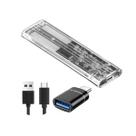 Caixa Transparente Para SSD M.2 USB 3.1 Tipo C, Caixa Externa Para Disco Rígido Para 2230 2242 2260