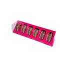Caixa triângulo com berço para 6 macarons - Pink Fosco - Ref.C6MBTK - 3 unidades - San Felipo - Rizzo