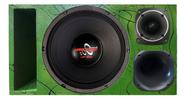 Caixa trio duto régua alto falante hard power hp 550 tweeter compet cores