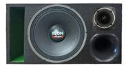 Caixa trio duto régua colorido alto falante etm iron 1k4 tweeter compet