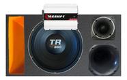 CAIXA TRIO DUTO RÉGUA DUTO COLORIDO TR 850 4 OHMS COMPET + MÓDULO DS800x 4 COR:LARANJA