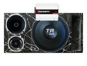 CAIXA TRIO DUTO RÉGUA FRENTE COLORIDA TR 850 4 OHMS UNLIKE 500 + MÓDULO DS800x 4 COR:PRETO