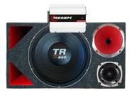 CAIXA TRIO DUTO TRIANGULO 850 4 OHMS UNLIKE 500 + MÓDULO DS800x 4 COR:VERMELHO