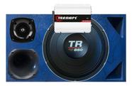 CAIXA TRIO DUTO TRIANGULO FRENTE COLORIDA TR 850 4 OHMS UNLIKE 400 + MÓDULO DS800x 4 COR:AZUL