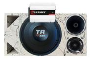 Caixa trio duto triangulo frente colorida tr 850 4 ohms unlike 500 + módulo taramps cor:branco