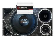 Caixa trio duto triangulo frente colorida tr 850 4 ohms unlike 500 + módulo taramps cor:preto