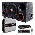Caixa Trio Som Bomber One + Radio Bluetooth + Modulo Taramps
