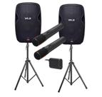 Caixa WLS S15 Ativa BT + Caixa S15 Pas+ 2 Mic s/fio +2 Tripé
