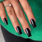 Caixão médio preto Press on Nails KXAMELIE para mulheres x24