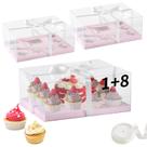 Caixas Bento para bolos e cupcakes JCD Pink 1+8/3 unidades Caixas Bento para bolos e cupcakes JCD Pink 1+8/3 unidades