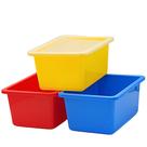 Caixas de armazenamento 4E's Novelty 5L com tampas, pacote com 3, plástico colorido