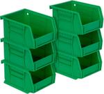 Caixas de armazenamento Akro-Mils 30210 AKRobins Plastic 5x4x3 cm, cinza, 6 unidades