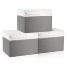 Caixas de armazenamento Bagnizer Large 40L/42,5x30,5 x 30,5 cm, cinza, pacote com 3