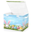 Caixas de armazenamento Bolaz Easter Bunny Ear Ear Egg com tampa e alça 32x42cm