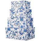 Caixas de armazenamento Briful Porcelain Style, conjunto de 4 com tampas