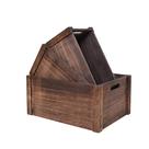 Caixas de armazenamento de madeira SENRYEE Farmhouse Antique Black Set 3