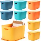 Caixas de armazenamento de plástico colorido Hoolerry com tampa, 8 unidades (36x26x24cm)