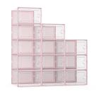 Caixas de armazenamento de sapatos Kuject X-Large Clear Plastic, pacote com 12 unidades, rosa