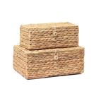 Caixas de armazenamento de vime LUSYDECO retangulares com tampa, conjunto de 2