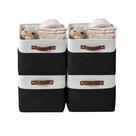 Caixas de armazenamento DECOMOMO Tecido preto/branco 25,5 L 38x28x24 cm, pacote com 4