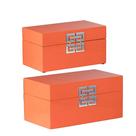 Caixas de armazenamento decorativas Benzara Neo 14 Orange, conjunto de 2