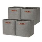 Caixas de armazenamento DULLEMELO Cube, cestos de tecido de 33 cm, cinza, conjunto de 4 Caixas de armazenamento DULLEMELO Cube, cestos de tecido de 33 cm, cinza, conjunto de 4