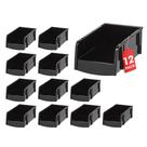 Caixas de armazenamento empilháveis IRIS USA Open Front, pacote com 12 unidades, pretas Caixas de armazenamento empilháveis IRIS USA Open Front, pacote com 12 unidades, pretas