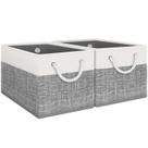 Caixas de armazenamento Fab Totes, pacote com 2 unidades, dobráveis, brancas e cinza