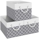 Caixas de armazenamento Fab Totes pacote com 3 Clover Grey 15x10x9,5 cm