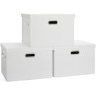 Caixas de armazenamento Graciadeco Large 36L com tampas, 3 pacotes de linho branco