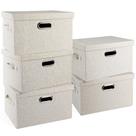 Caixas de armazenamento Graciadeco Medium 14,2 L 20,1 L 19,8 L 5 pacotes bege