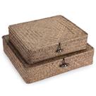 Caixas de armazenamento Hipiwe Wicker Seagrass, conjunto de 2 cores de café