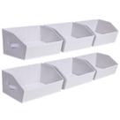 Caixas de armazenamento Homsorout Fabric Trapezoid, pacote com 6 unidades, brancas