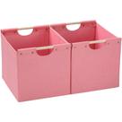 Caixas de armazenamento HOONEX, tecido de linho grande, pacote de 40 litros com 2, rosa