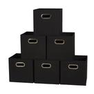 Caixas de armazenamento Household Essentials 80-1, conjunto dobrável de 6 pretas