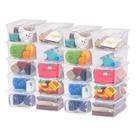 Caixas de armazenamento IRIS USA de plástico transparente de 6 Qt com tampas, pacote com 20