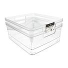 Caixas de armazenamento Isaac Jacobs Large Clear, pacote com 2 alças