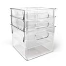 Caixas de armazenamento Isaac Jacobs Medium Clear Plastic, pacote com 3