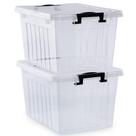 Caixas de armazenamento ITYLIFE CITYLIFE 22L de plástico transparente com tampas x2