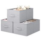 Caixas de armazenamento LayerSpace Fabric, pacote com 3 unidades, capacidade de 20 L, cinza claro