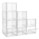Caixas de armazenamento LXLXXL 20L de plástico com porta magnética, 9 unidades transparentes