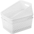 Caixas de armazenamento MaxGear Plastic White, tamanho médio, pacote com 3 Caixas de armazenamento MaxGear Plastic White, tamanho médio, pacote com 3