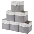 Caixas de armazenamento MidmmVick Cube 30x30cm, pacote com 6, brancas e cinza Caixas de armazenamento MidmmVick Cube 30x30cm, pacote com 6, brancas e cinza