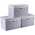 Caixas de armazenamento PRANDOM grandes com tampas pacote com 3 45x30x30cm cinza