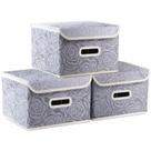Caixas de armazenamento PRANDOM grandes dobráveis com tampas 44x30x25cm, pacote com 3 Caixas de armazenamento PRANDOM grandes dobráveis com tampas 44x30x25cm, pacote com 3