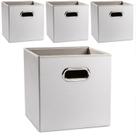 Caixas de armazenamento PRANDOM Leather Dobrable Cube 28x28x28cm pacote com 4